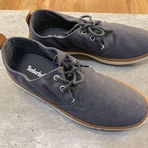 TIMBERLAND MEN'S HOOK SET LOW LACE SNEAKER BLACK CANVAS A6CNJ-EK7 ALL SIZES